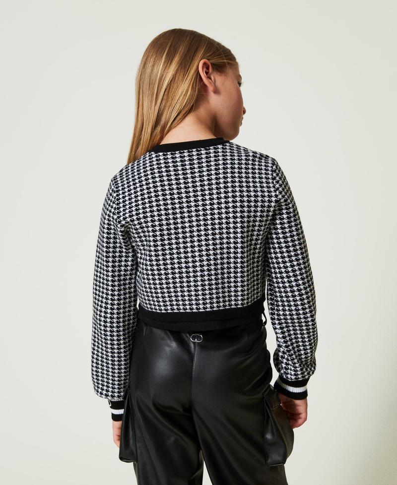 Scee by twin set Giacca in maglia jacquard pied de poule Saldi Di Fabbrica