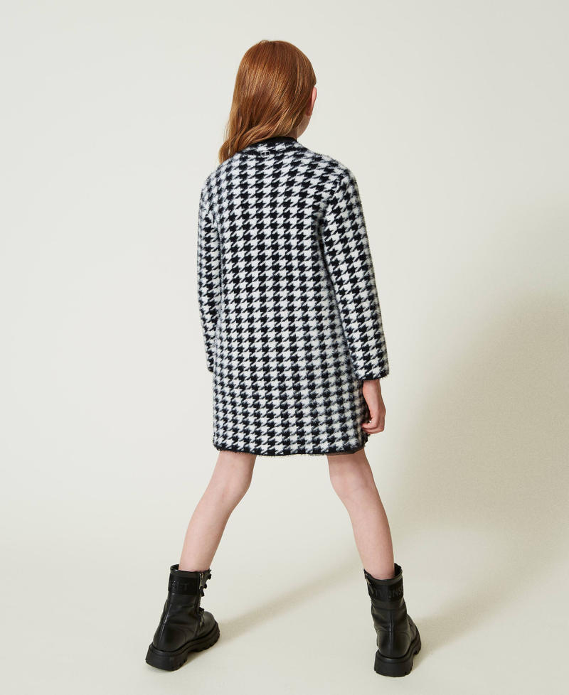 Scee by twin set Cappotto in maglia jacquard pied de poule I Più Venduti