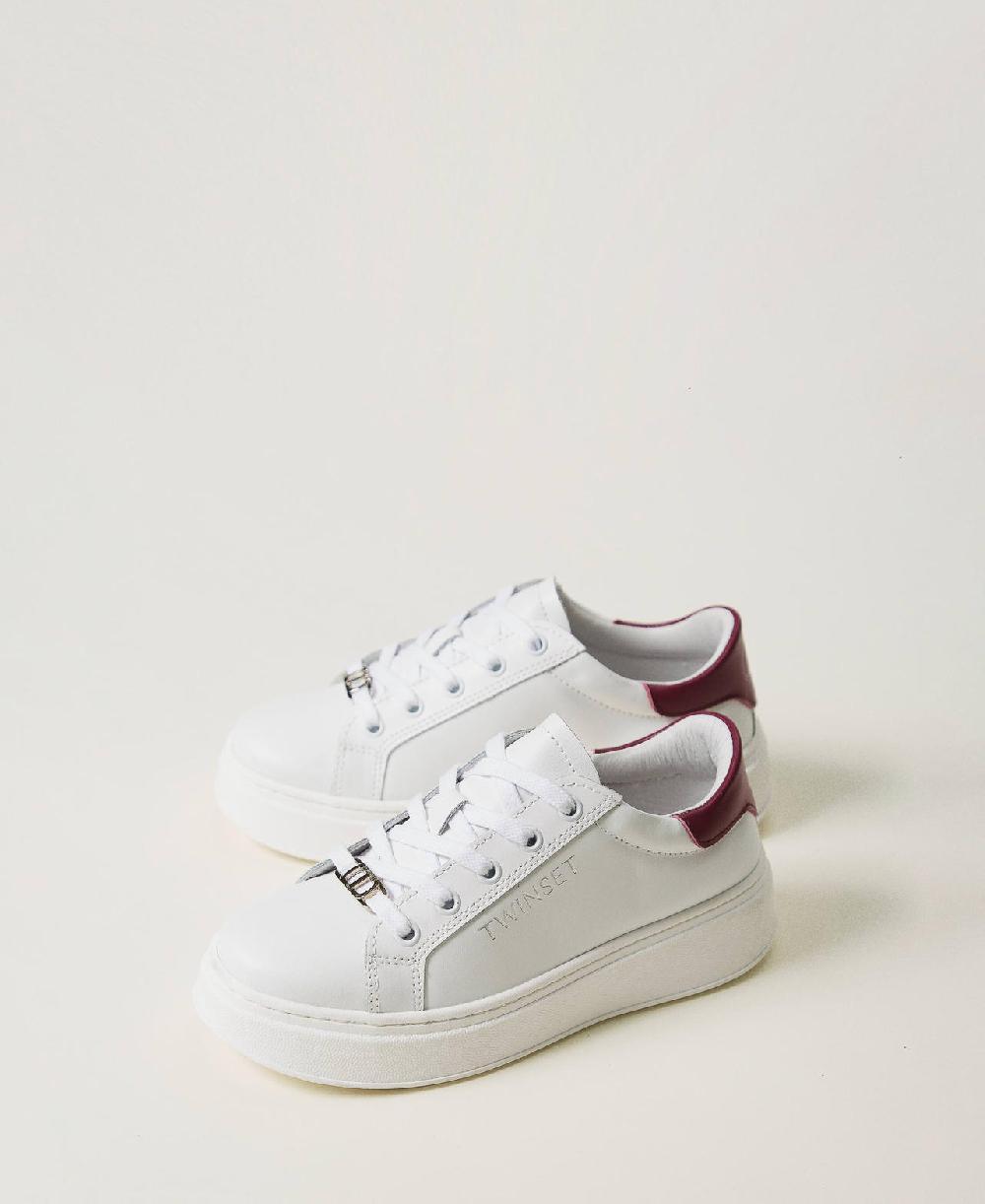 Scee by twin set Sneakers in pelle con logo In Linea