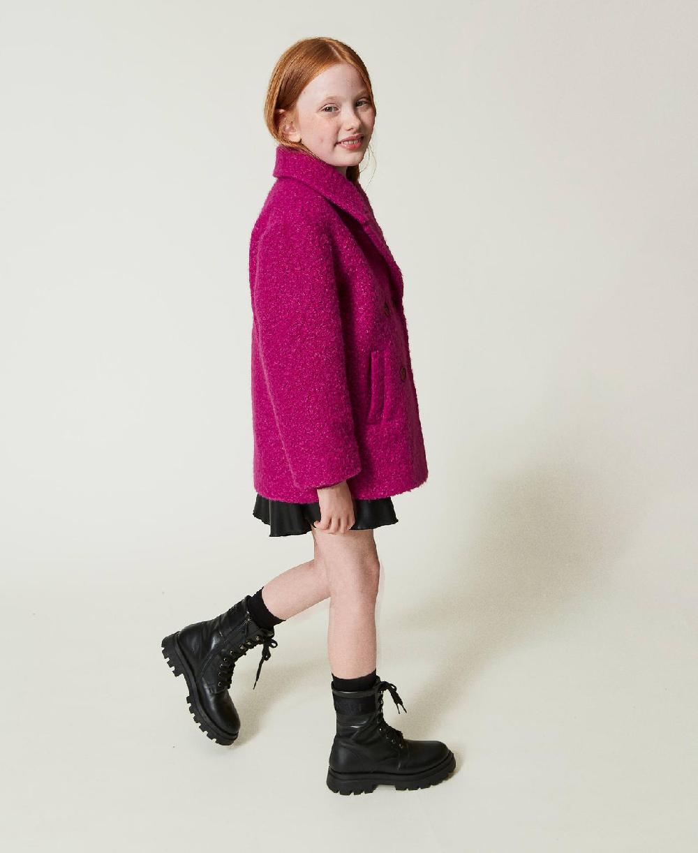Scee by twin set Cappotto doppiopetto in panno curly Nuovo