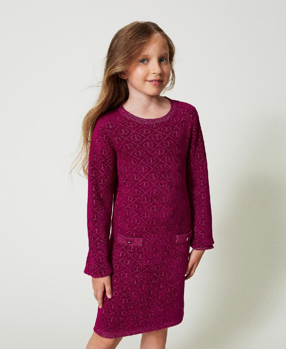 Scee by twin set Abito corto in maglia jacquard con Oval T Qualità