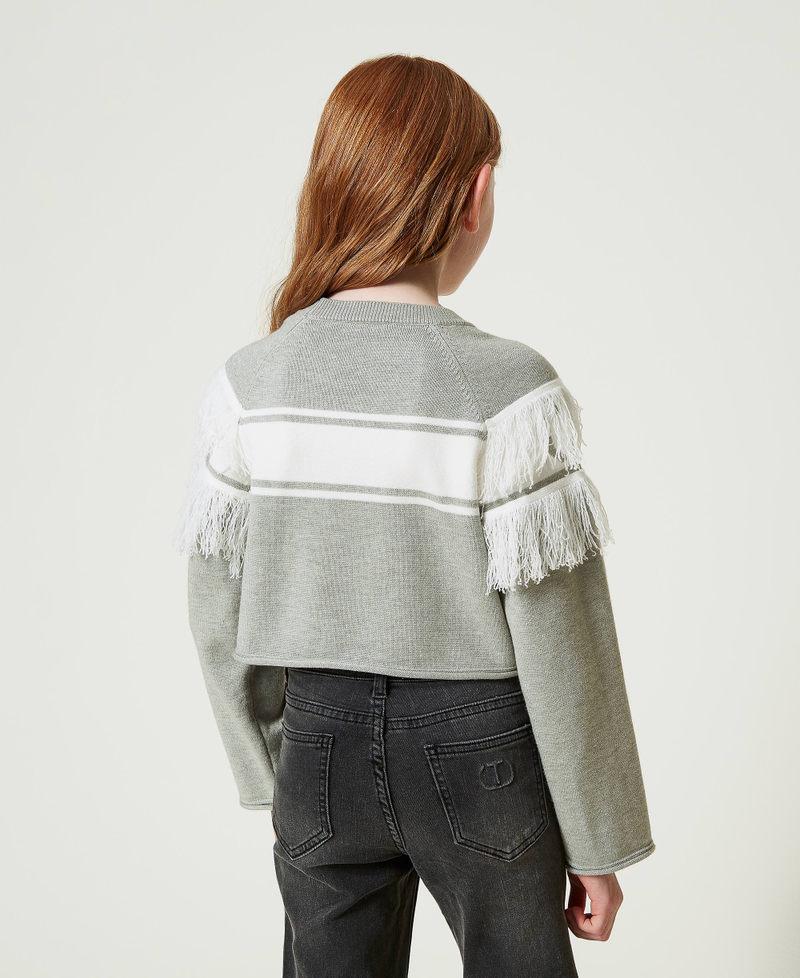 Scee by twin set Maglia con Oval T jacquard e frange Presa