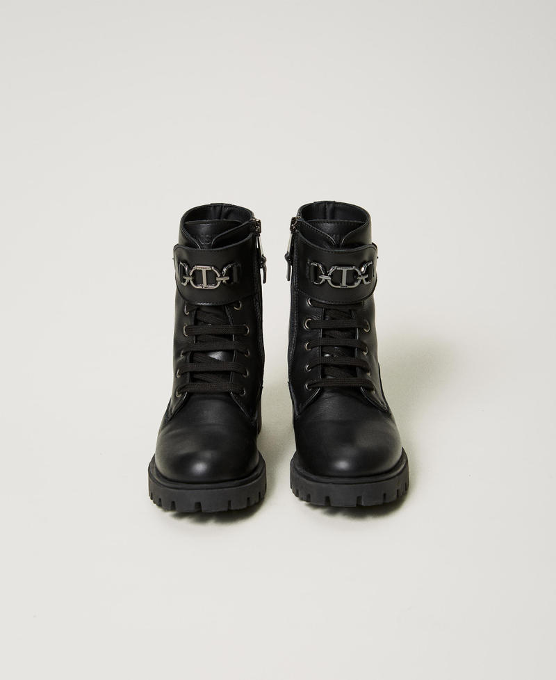 Scee by twin set Anfibi in pelle con cinturino Economico