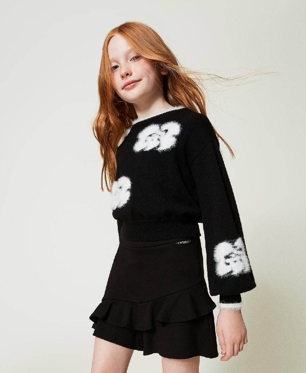Scee by twin set Maglia con fiori a intarsio Saldi