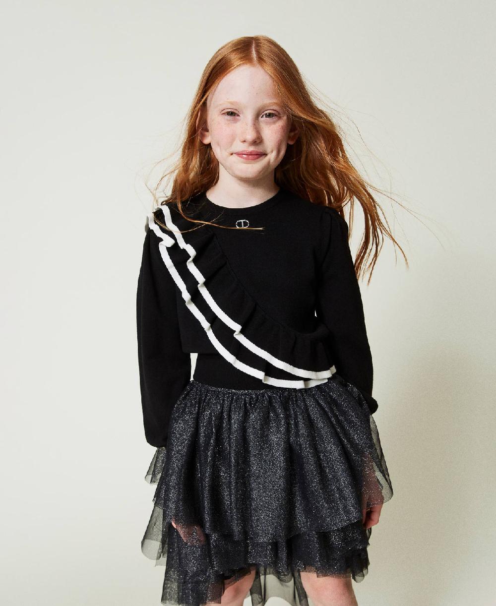 Scee by twin set Maglia regular con doppia balza Offerte