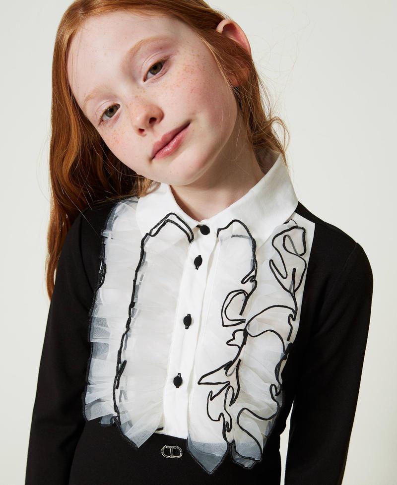 Scee by twin set Abito corto con volant in organza Vendita Economica