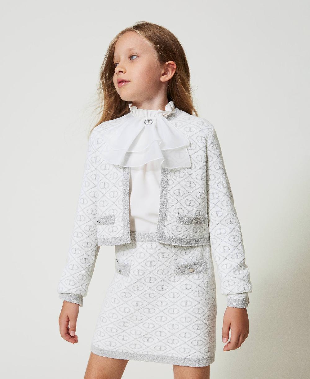 Scee by twin set Gonna corta in maglia jacquard con Oval T Vendite Flash