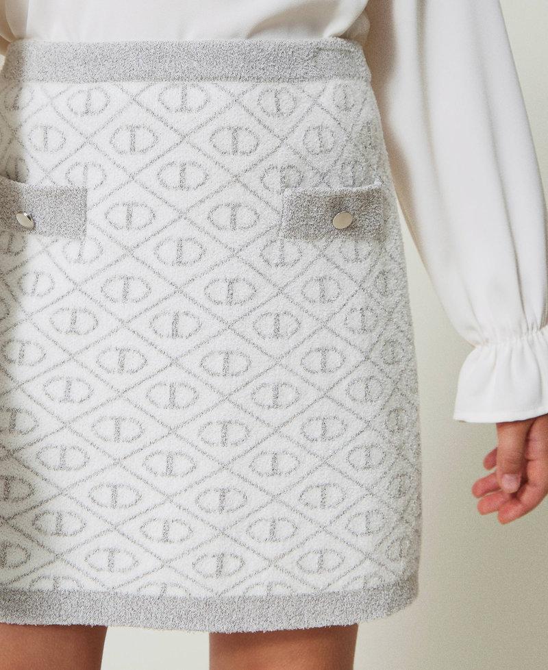 Scee by twin set Gonna corta in maglia jacquard con Oval T Vendite Flash