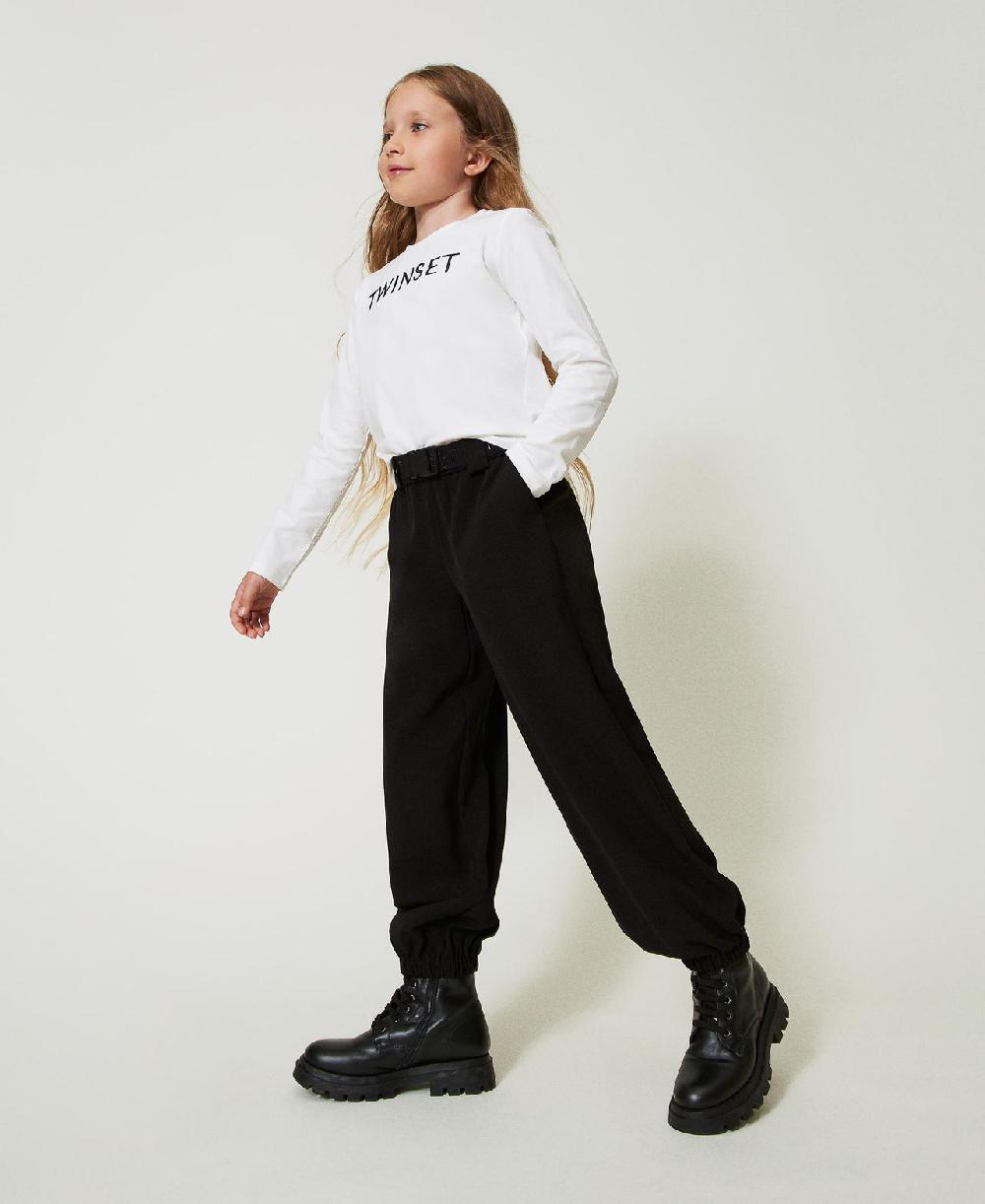 Scee by twin set T-shirt cropped con logo ricamato Negozio