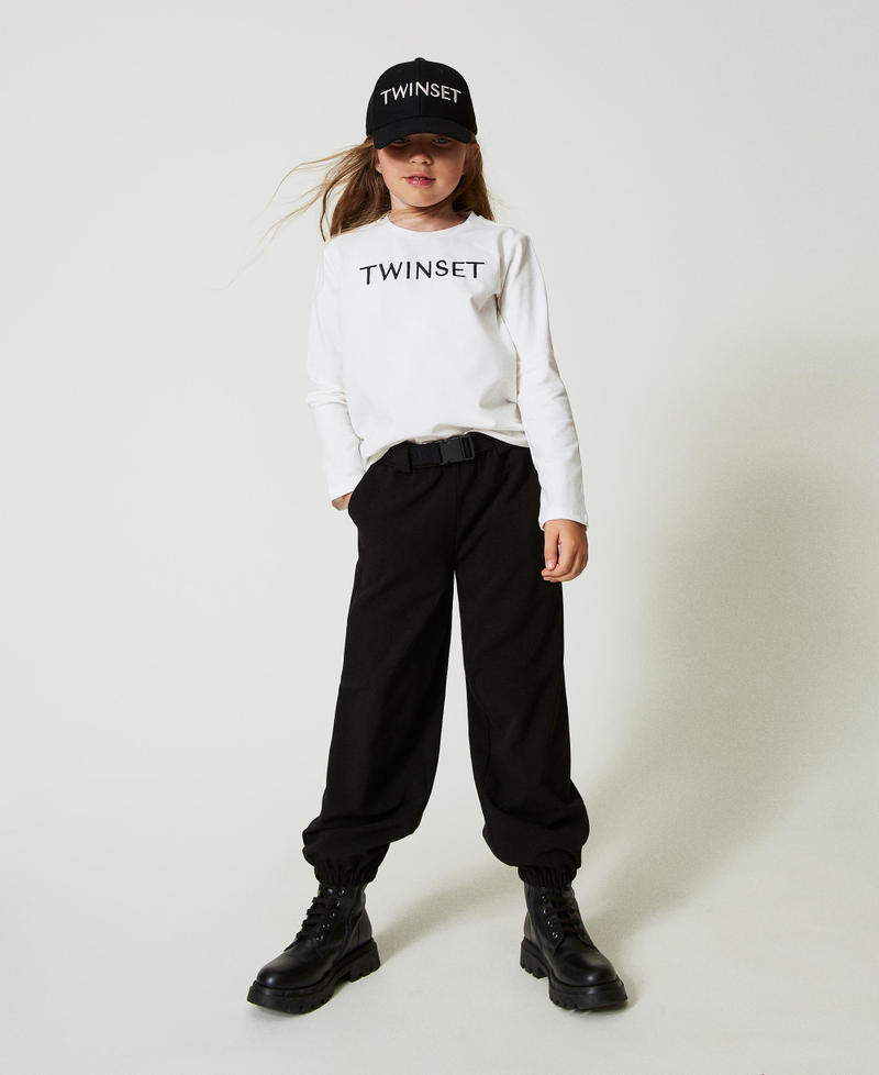 Scee by twin set T-shirt cropped con logo ricamato Negozio