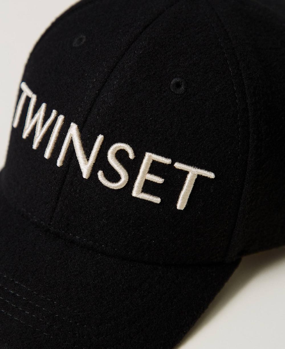 Scee by twin set Cappello da baseball in panno con logo Prezzo di fabbrica