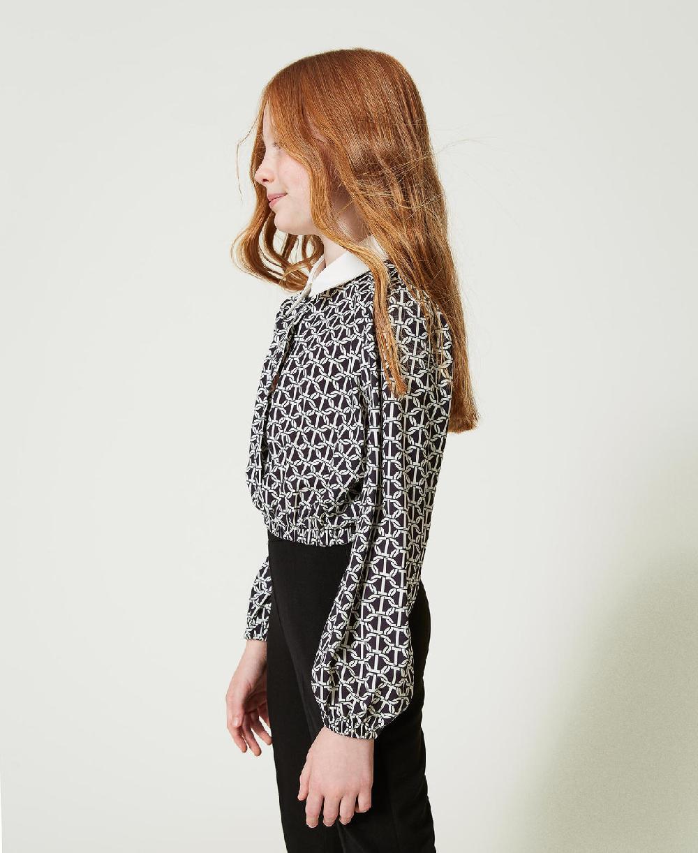 Scee by twin set Blusa in crêpe de Chine con stampa Shopping online