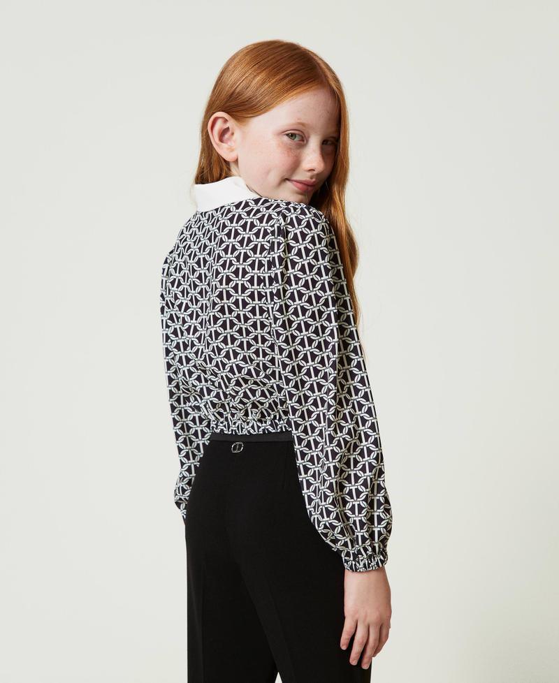 Scee by twin set Blusa in crêpe de Chine con stampa Shopping online