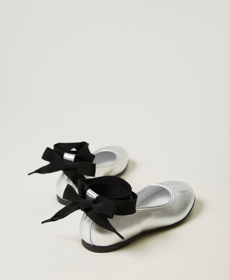Scee by twin set Ballerine in pelle con nastri Vendite stagionali