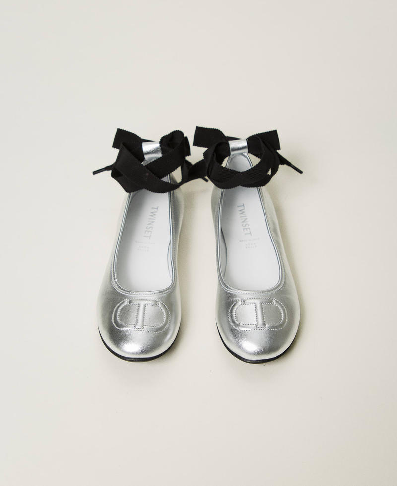 Scee by twin set Ballerine in pelle con nastri Vendite stagionali