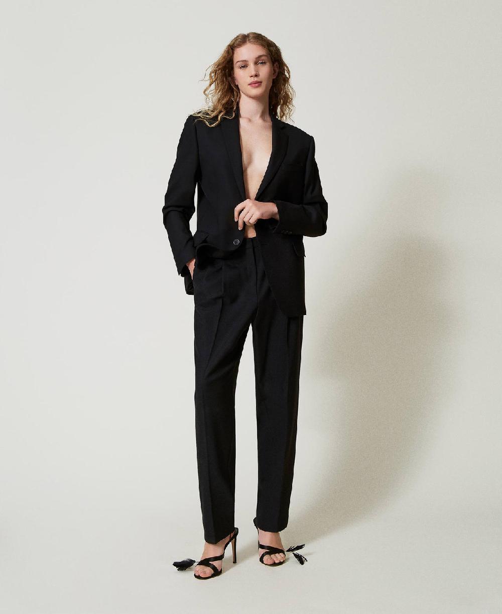Scee by twin set Pantaloni in serge misto lana Black Friday