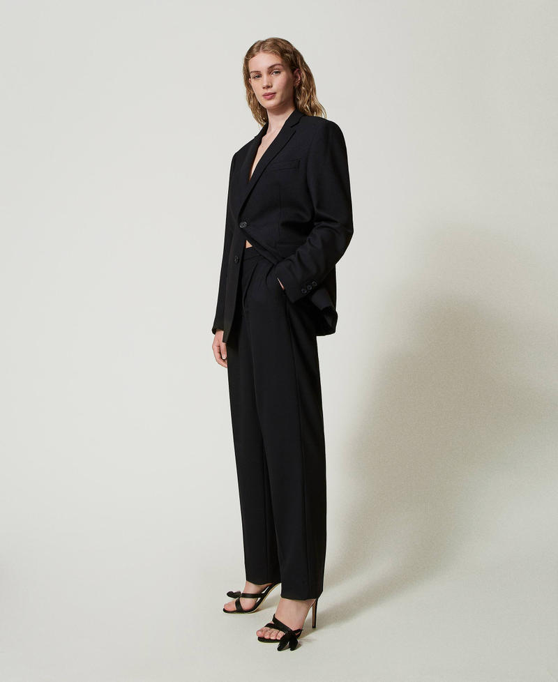 Scee by twin set Pantaloni in serge misto lana Black Friday