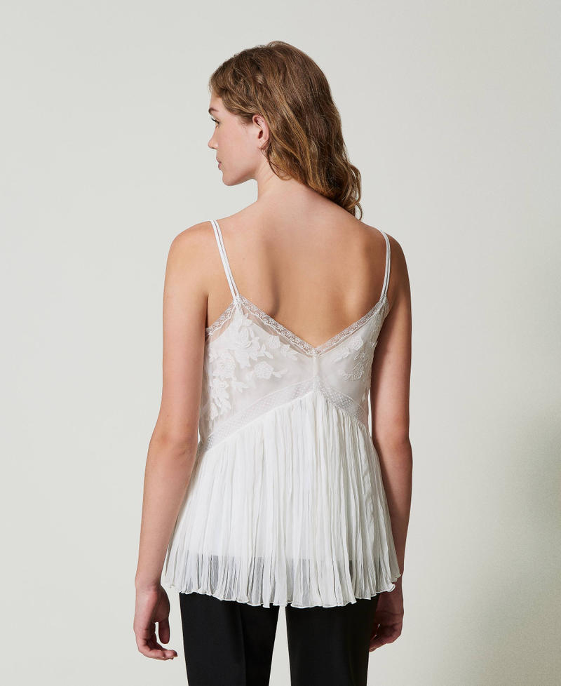 Scee by twin set Top in creponne e tulle Latest fashion