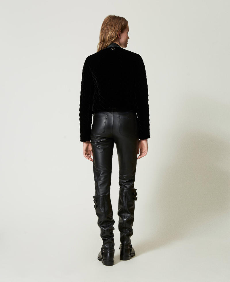 Scee by twin set Pantaloni biker 'Fairfax' in pelle Online Outlet