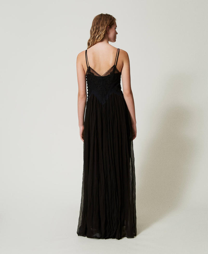 Scee by twin set Abito lungo in creponne e tulle Offerte esclusive