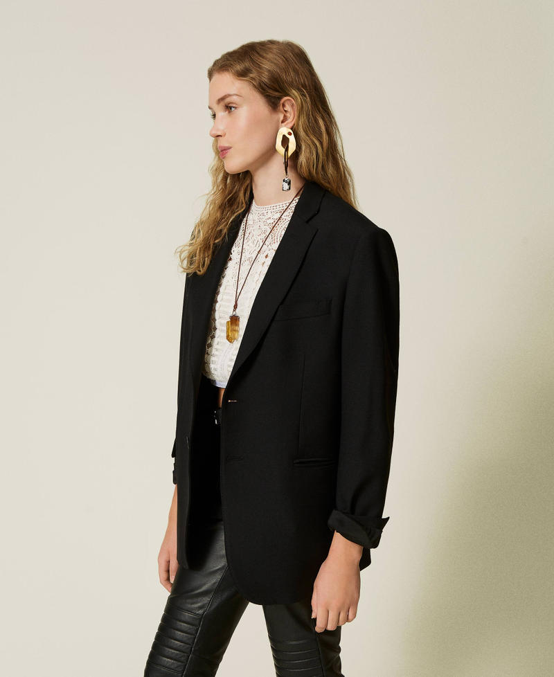 Scee by twin set Giacca blazer sartoriale in serge misto lana Lightning offer