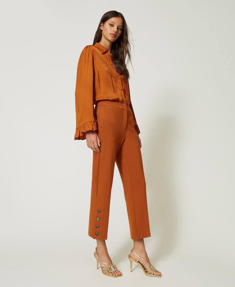 Scee by twin set Pantaloni cropped con bottoni Nuovi prodotti