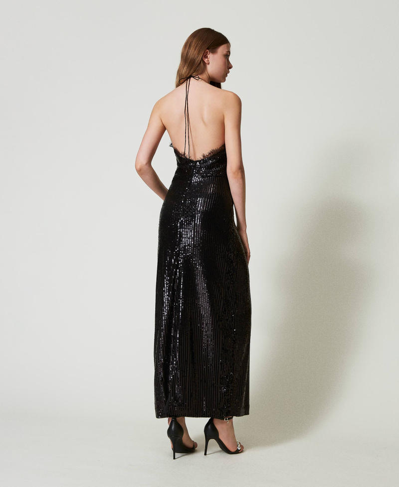 Scee by twin set Abito lungo in paillettes con pizzo Bestseller
