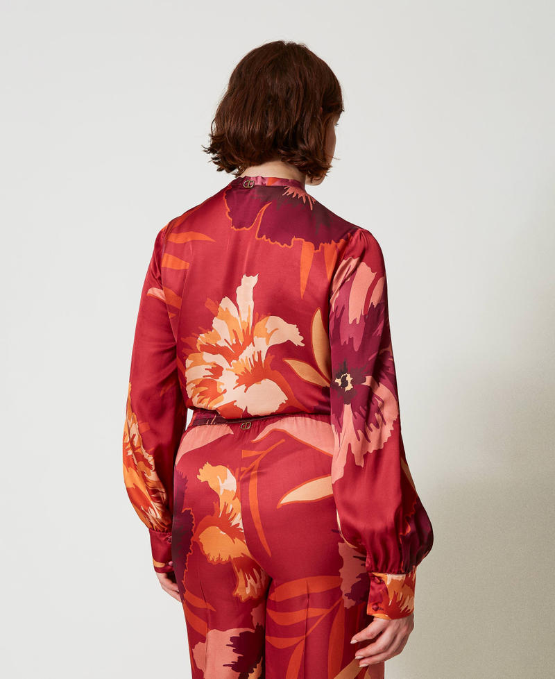 Scee by twin set Camicia in raso a fiori Prezzo basso