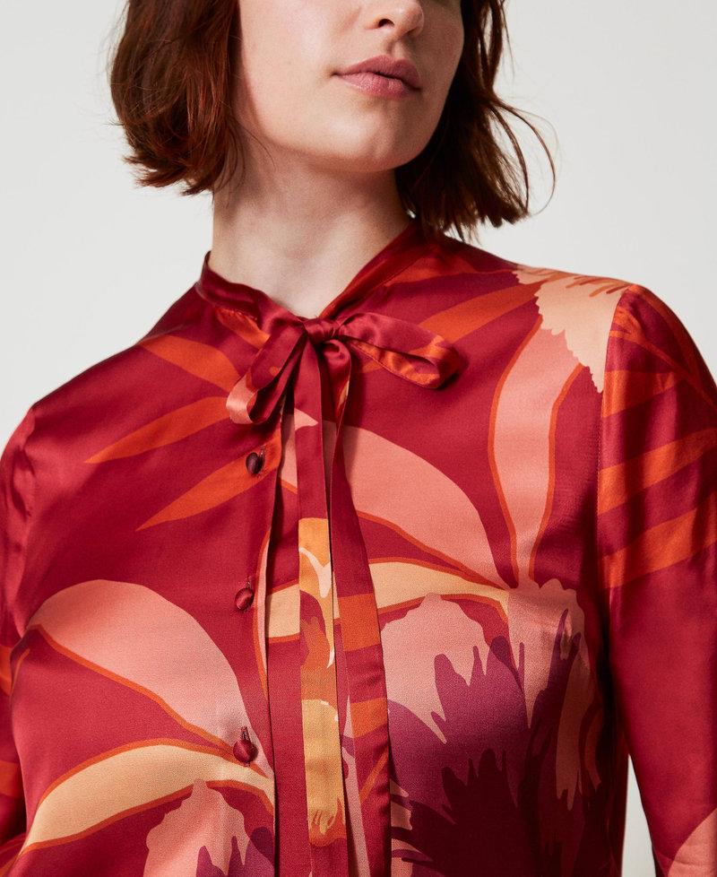 Scee by twin set Camicia in raso a fiori Prezzo basso