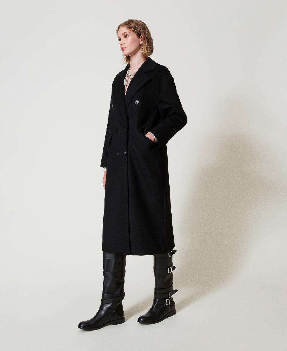 Scee by twin set Cappotto di linea morbida in misto lana Ritorno libero