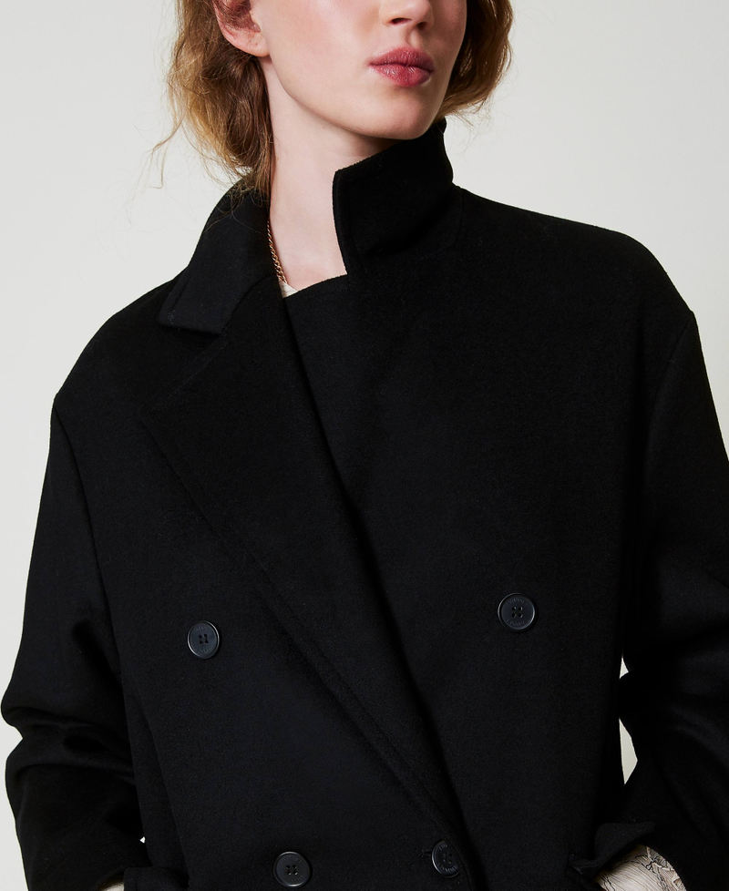 Scee by twin set Cappotto di linea morbida in misto lana Ritorno libero