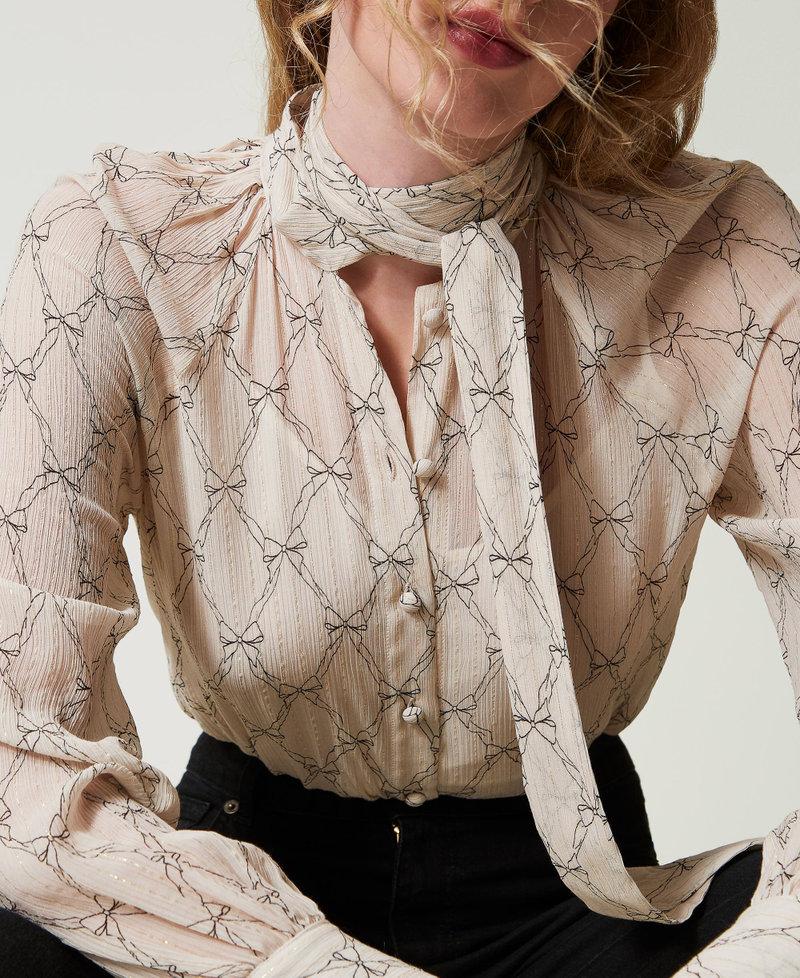 Scee by twin set Camicia in creponne con stampa fiocchi Ultimo giorno