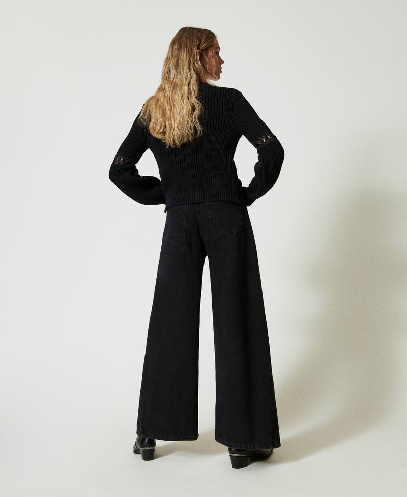 Scee by twin set Jeans cropped con doppi bottoni Fino al 50% di sconto
