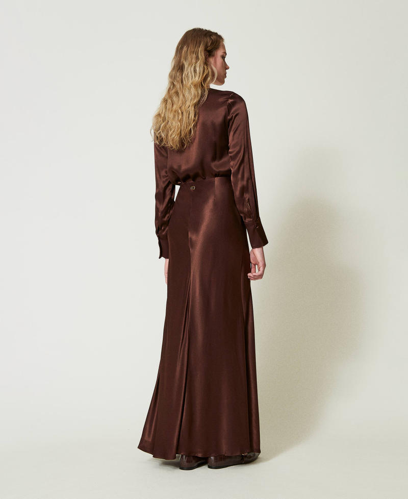 Scee by twin set Gonna lunga in raso con drappeggio Fino al 65% di sconto