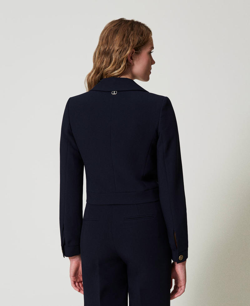 Scee by twin set Giacca cropped in cady crêpe Offerta speciale della fabbrica