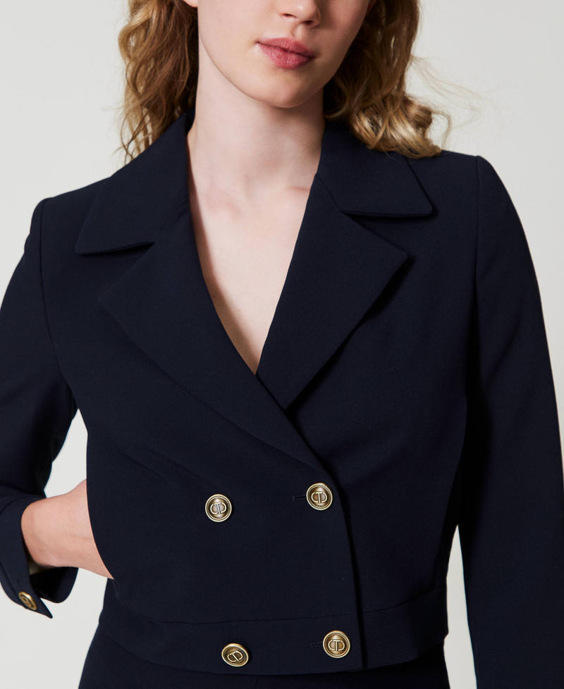 Scee by twin set Giacca cropped in cady crêpe Offerta speciale della fabbrica