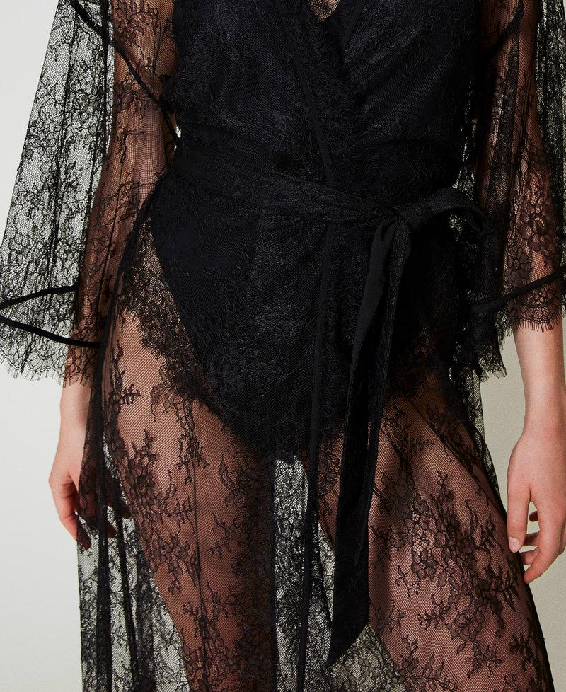 Scee by twin set Vestaglia lunga in pizzo con cintura 50% di sconto con spedizione gratuita