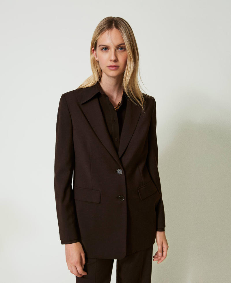 Scee by twin set Giacca blazer in lana stretch Black Friday Prezzi