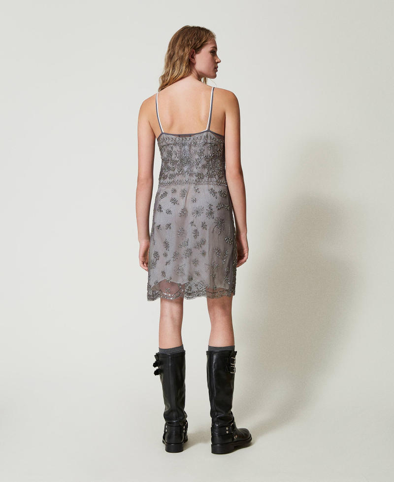 Scee by twin set Abito corto in tulle con ricamo a mano 50% di sconto per tempo limitato