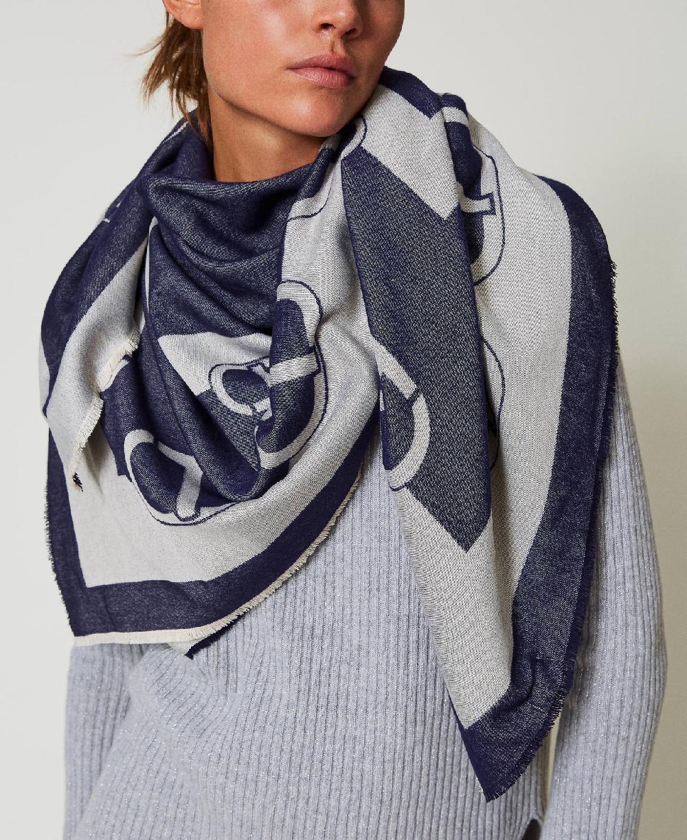 Scee by twin set Kefiah jacquard con logo Affare Del Giorno