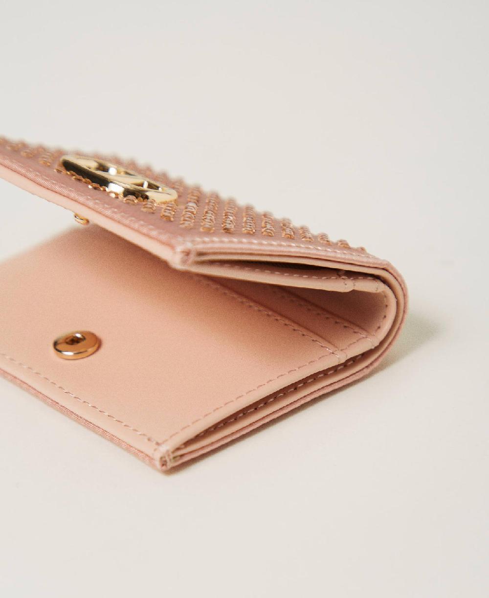 Scee by twin set Portafoglio in raso con strass e Oval T Spedizione gratuita
