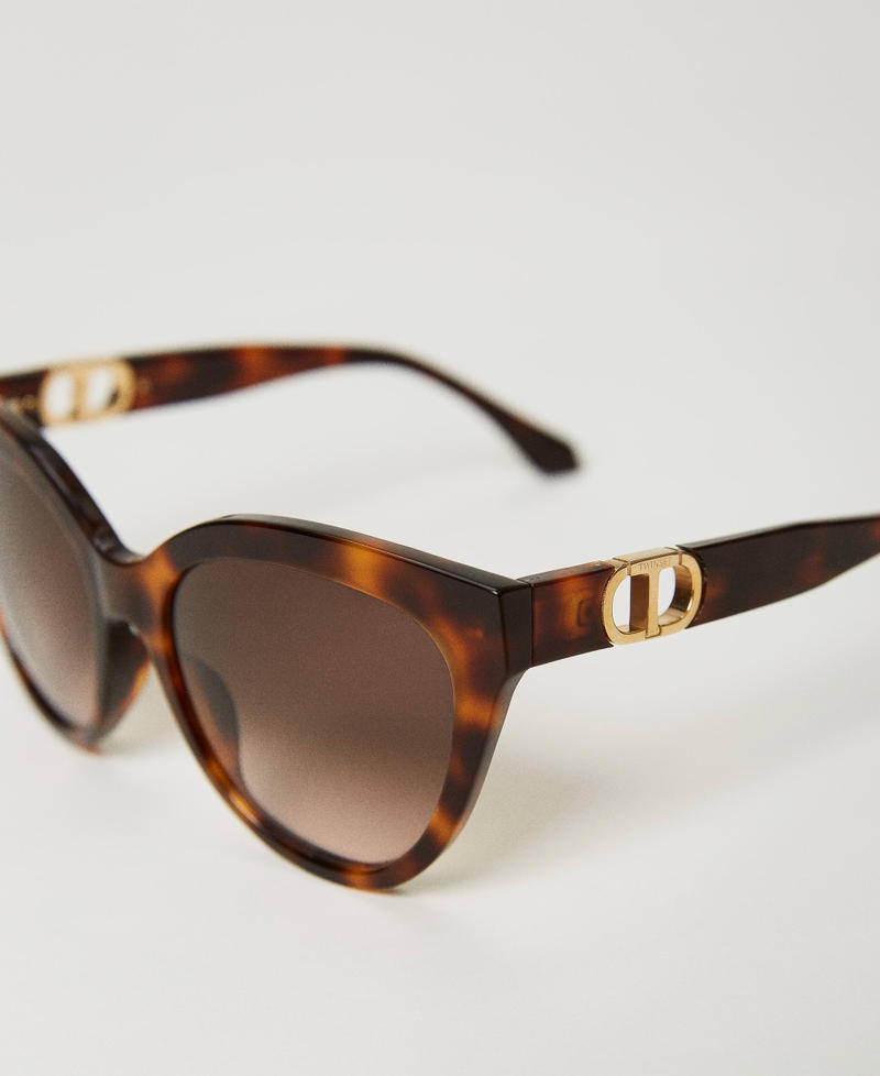 Scee by twin set Occhiali da sole cat-eye tortoise Fornitura limitata