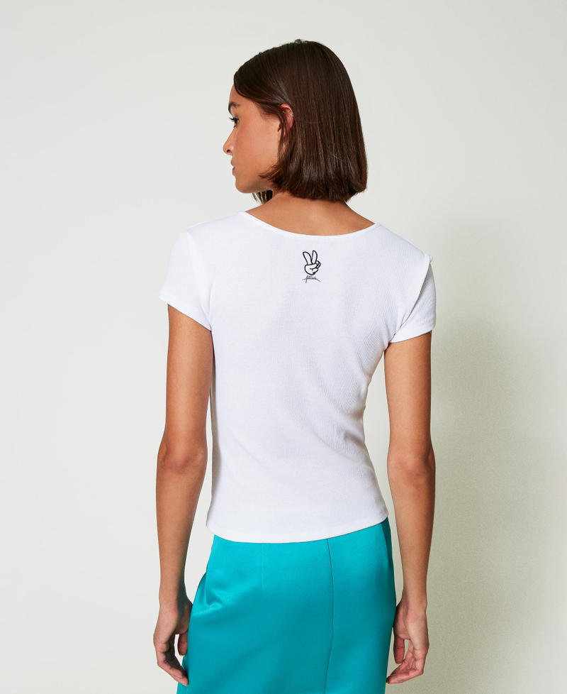 Scee by twin set T-shirt a costine con nodo Offerta natalizia