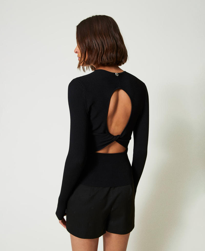 Scee by twin set Cardigan a costine con borchie Offerta Pasqua
