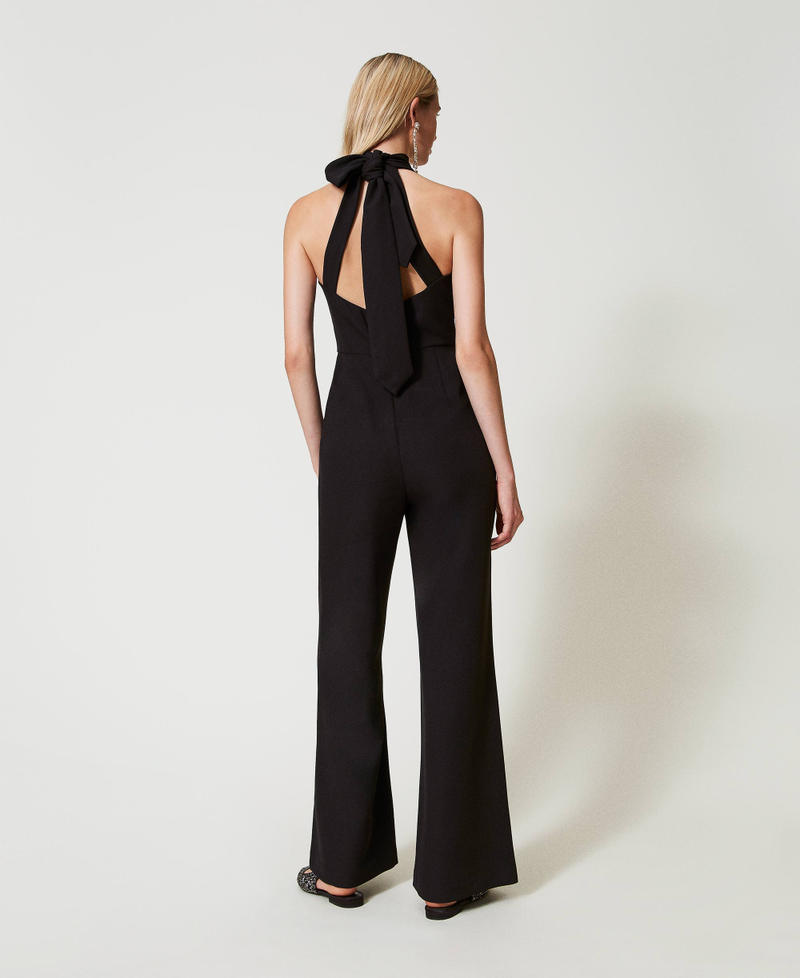 Scee by twin set Tuta halter in crêpe cady Vendita calda