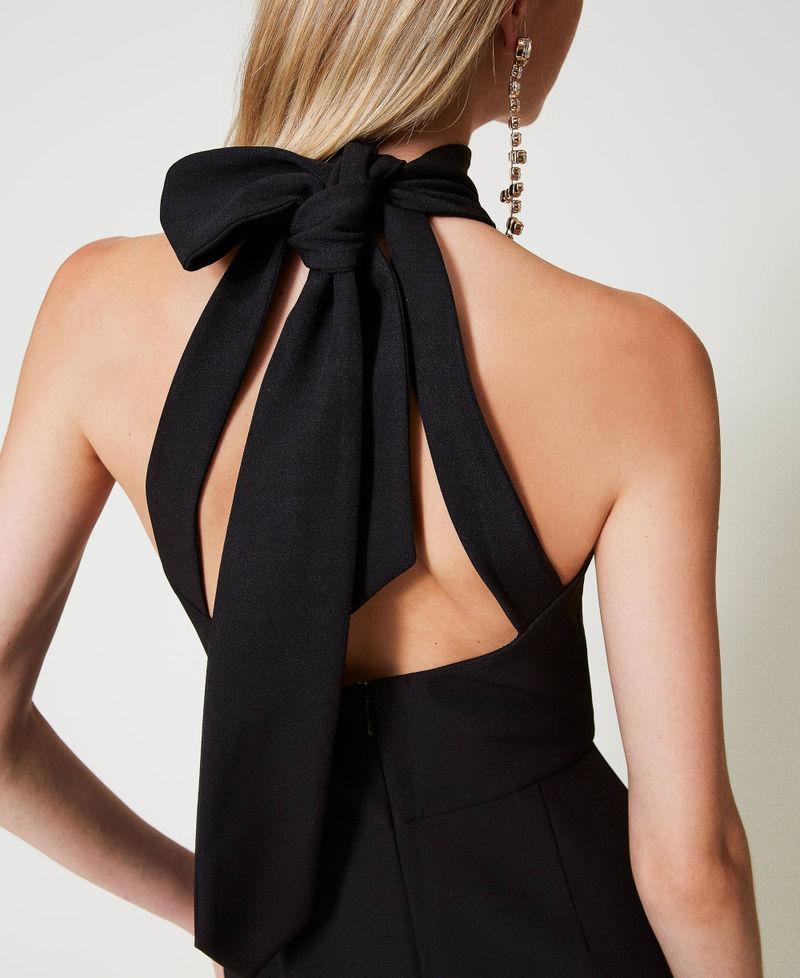 Scee by twin set Tuta halter in crêpe cady Vendita calda
