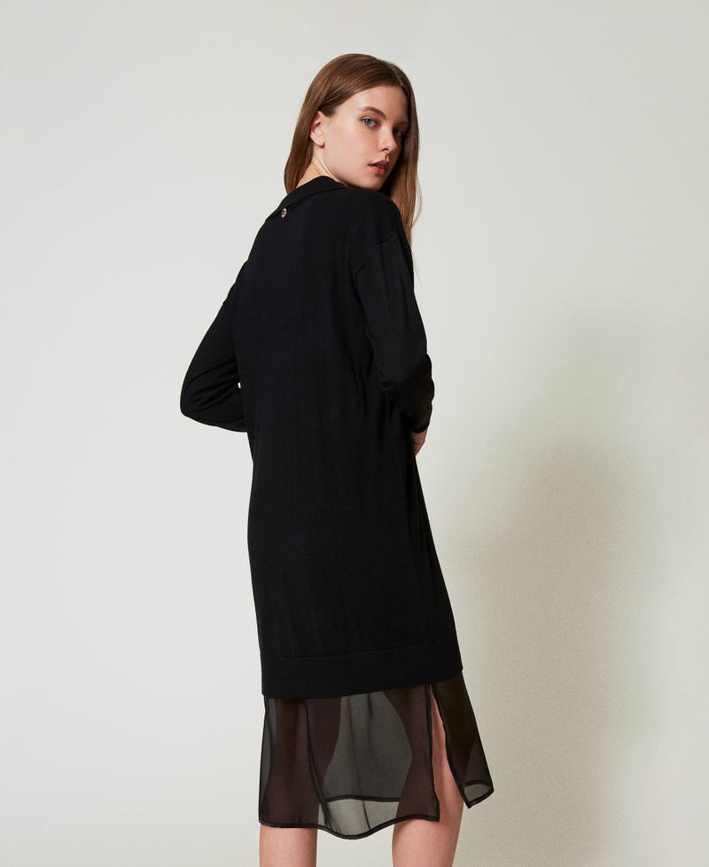 Scee by twin set Abito longuette in maglia con sottoveste Offerta temporanea