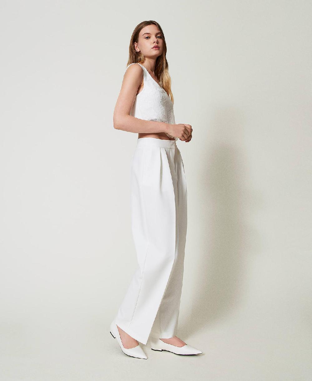 Scee by twin set Pantaloni a palazzo con pieghe Offerte esclusive