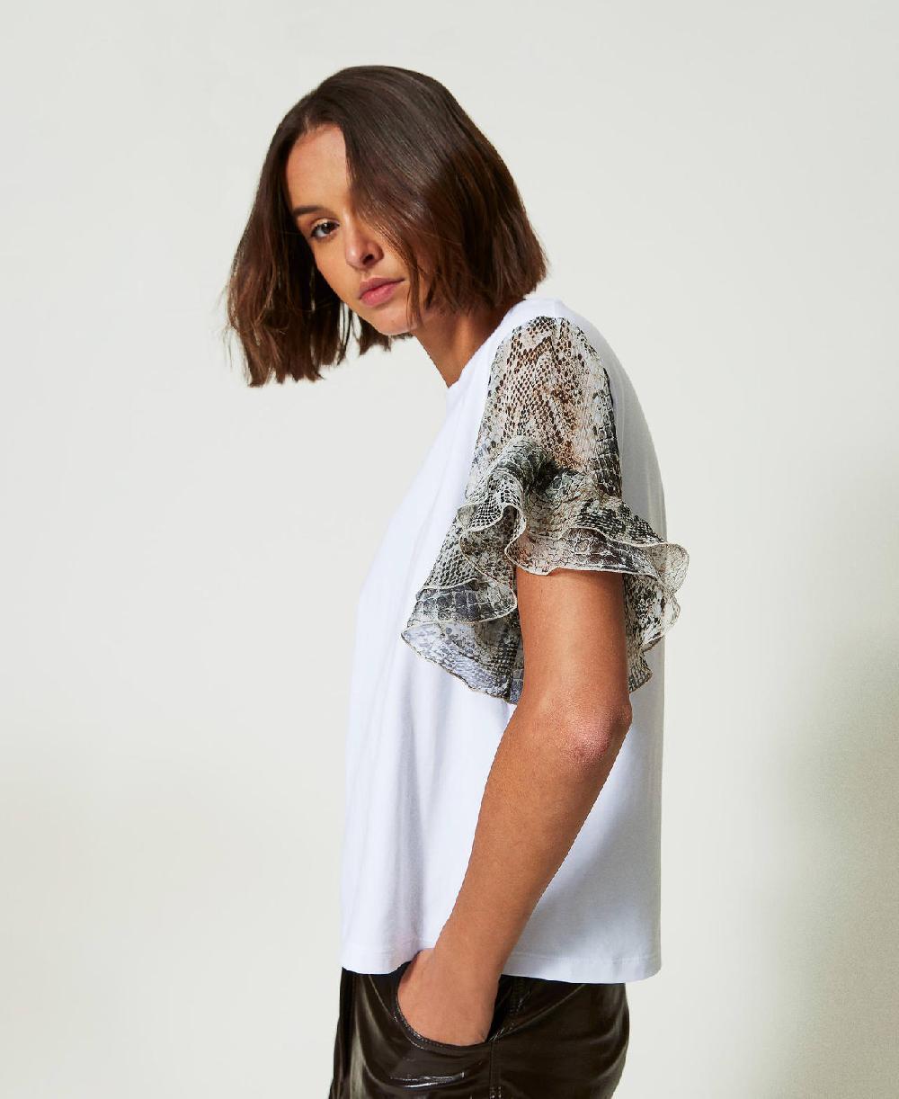 Scee by twin set T-shirt con maniche a stampa snake Grandi sconti