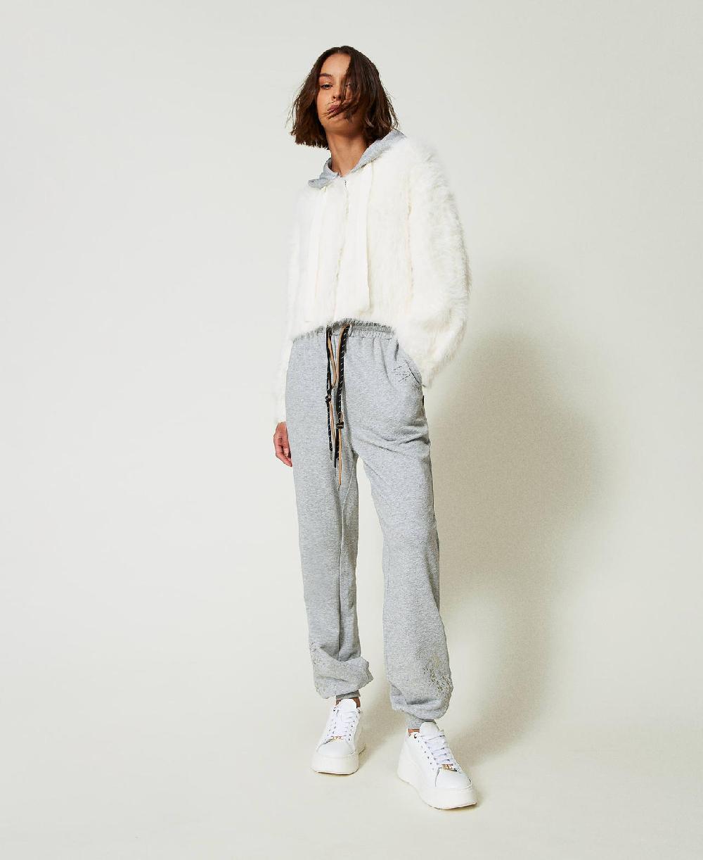Scee by twin set Pantaloni joggers MYFO con stampa glitter Offerte giornaliere